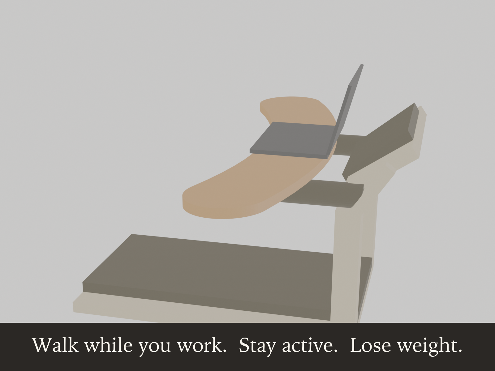 Treadmill Desktop with a laptop — Walk while you work. Stay active. Lose weight.